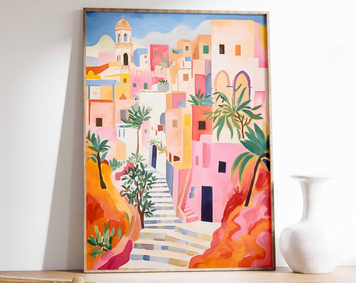 Algeria Travel Print, Algerian Floral Wall Art