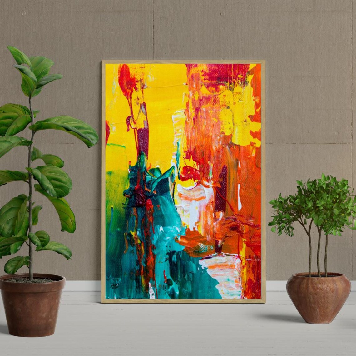 Abstract Acrylic Art, Striking Brushstroke Design - Image 2