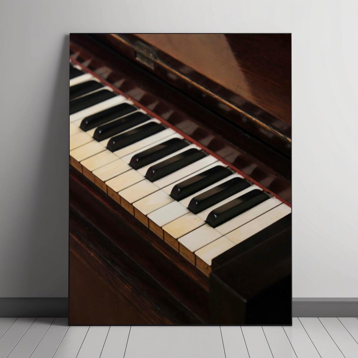Vintage Piano Keys Rustic Musical Decor