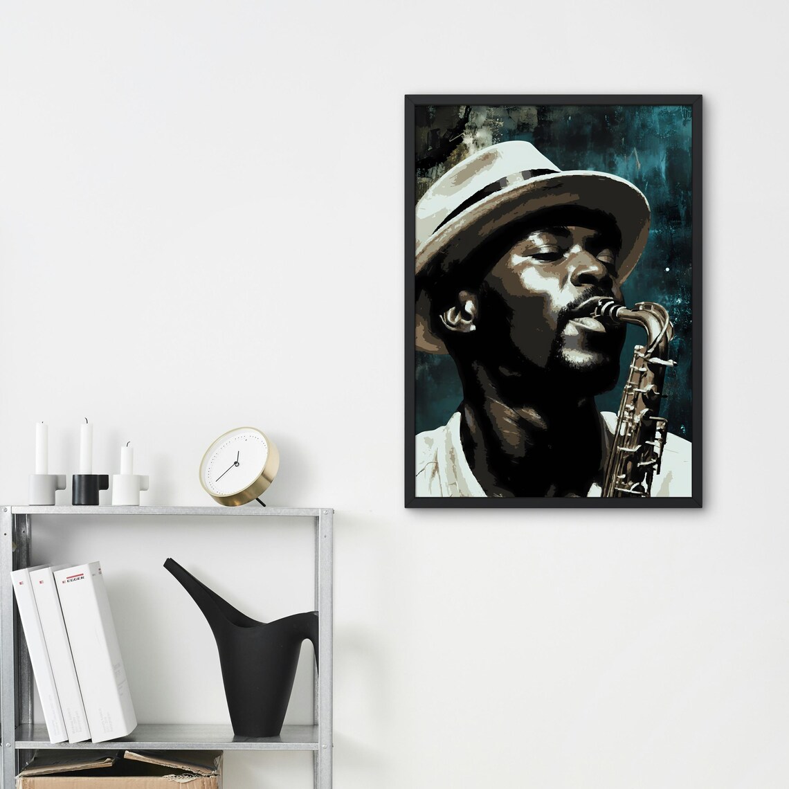 Jazz Saxophone Musician Portrait, Jazz Music Decor - Image 2