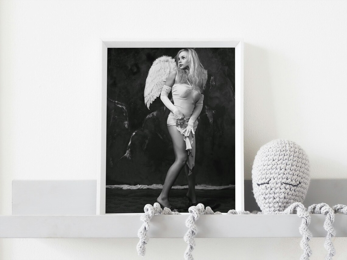Monochrome Angel Art Print, Black And White Photography - Image 2