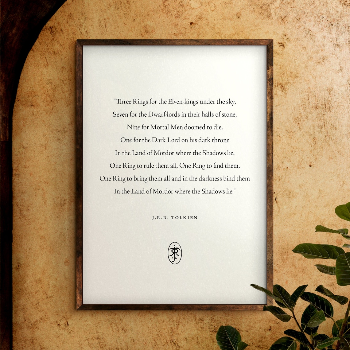 One Ring To Rule Them All, Tolkien Quote Art Print