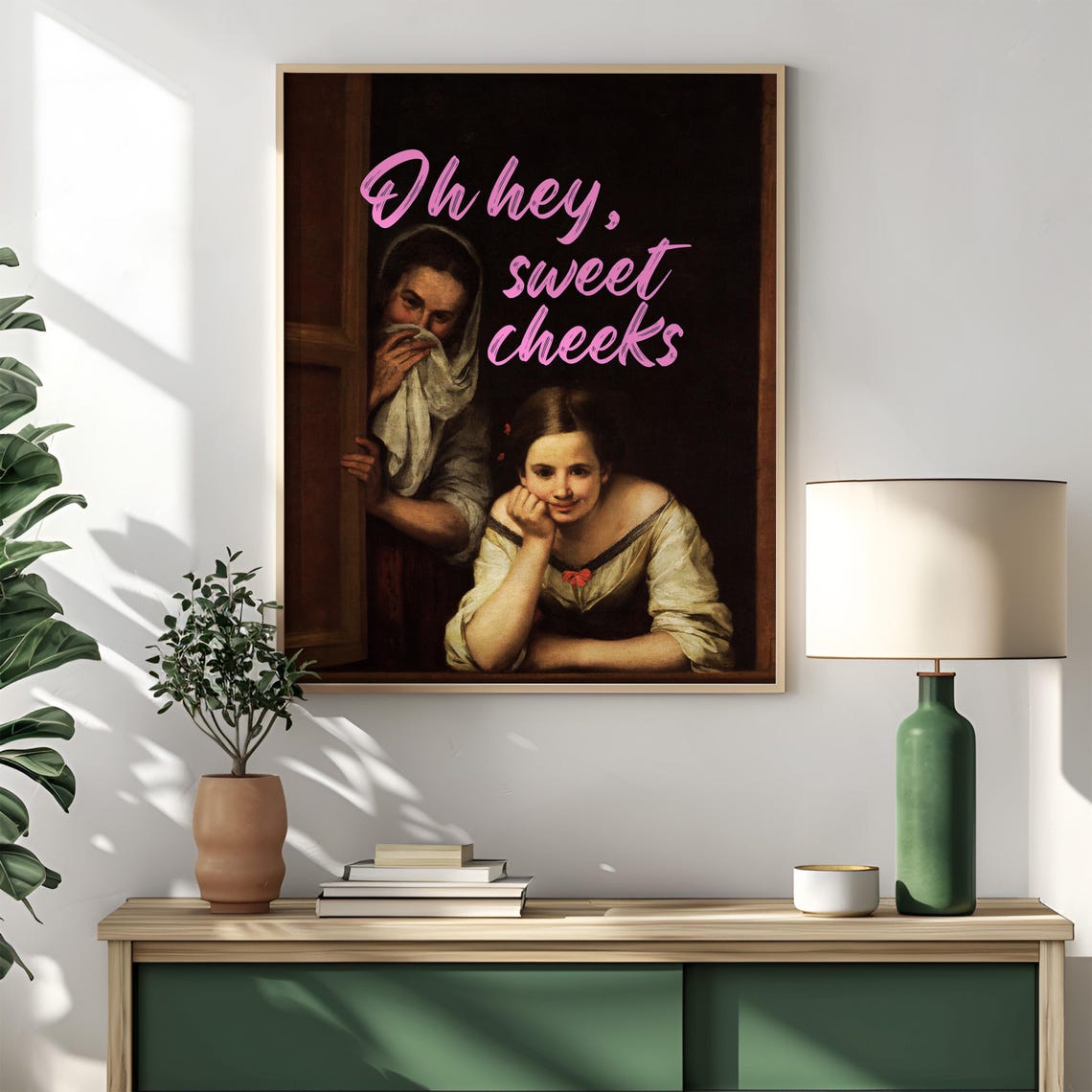 Oh Hey Sweet Cheeks Altered Classic Art Funny Bathroom Poster - Image 2