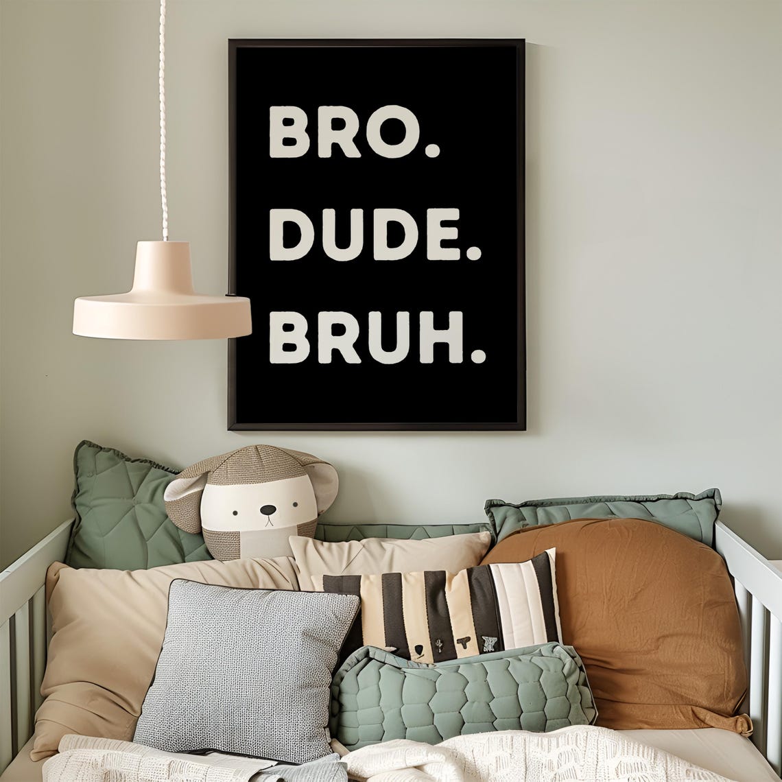 Bro Dude Bruh Quote Black Bold Boys Room Funny Typography Poster - Image 2