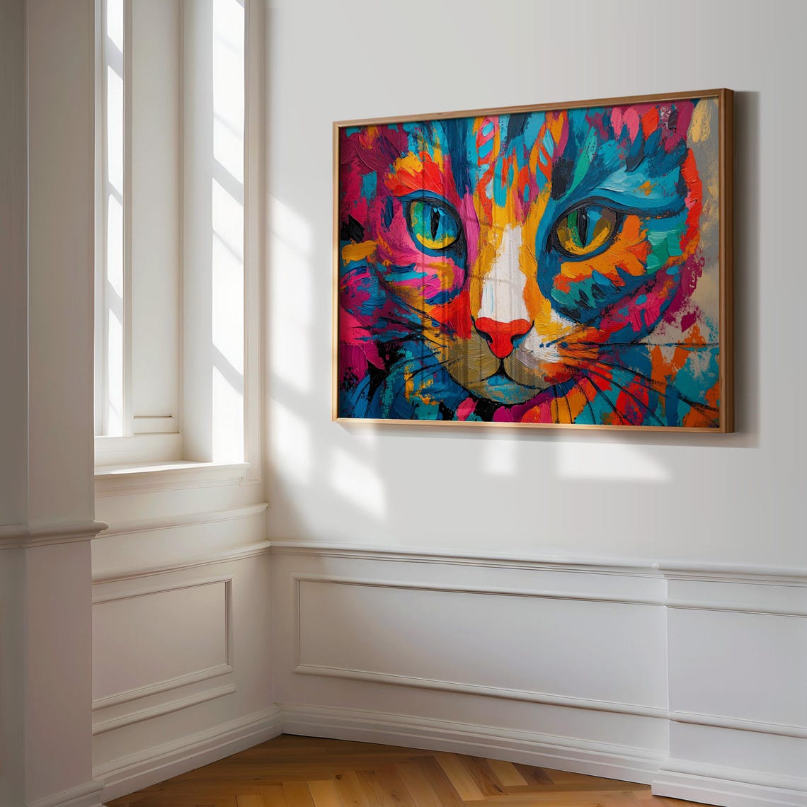 Cat Portrait Painting, Mexican Wall Art - Image 3