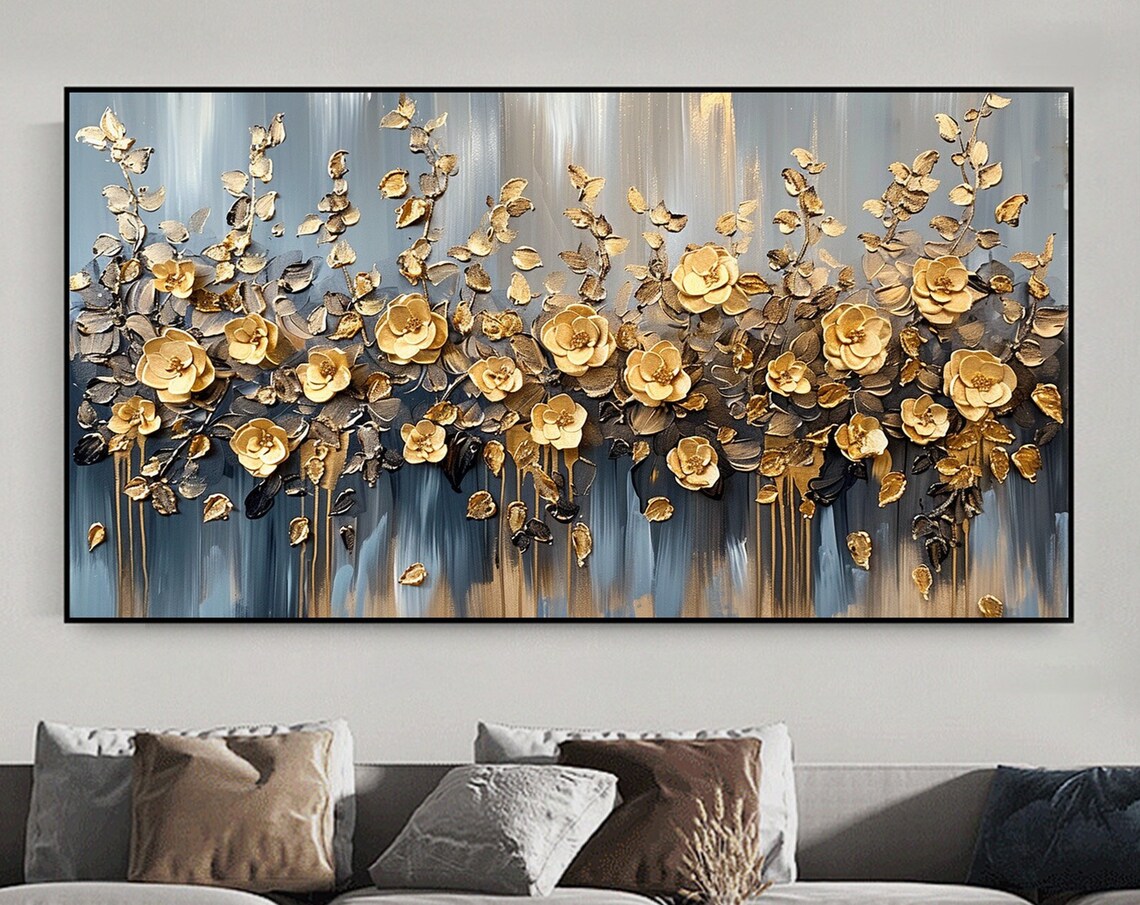 Abstract Rose Flower Oil Painting, Modern Floral Art Print