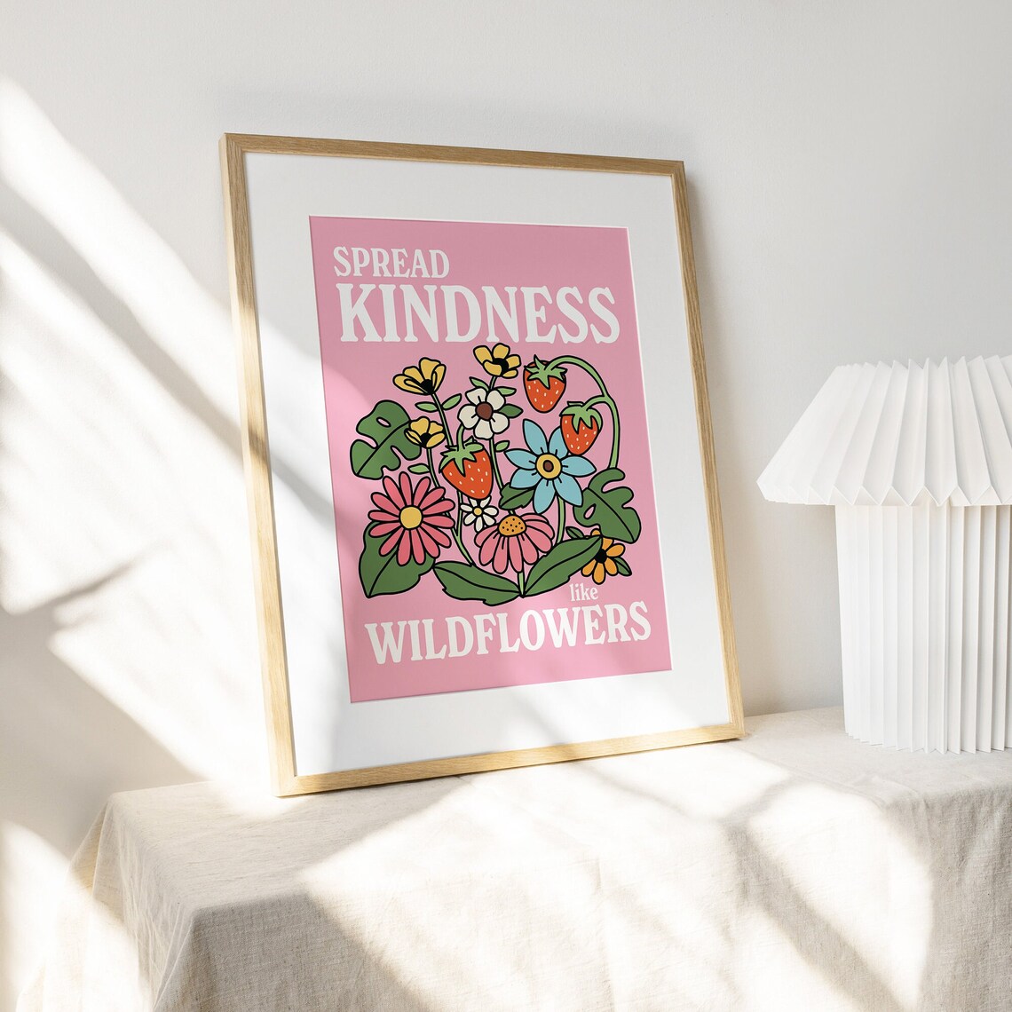 Pink Wildflowers Botanical Print, Flower Market Quote - Image 2