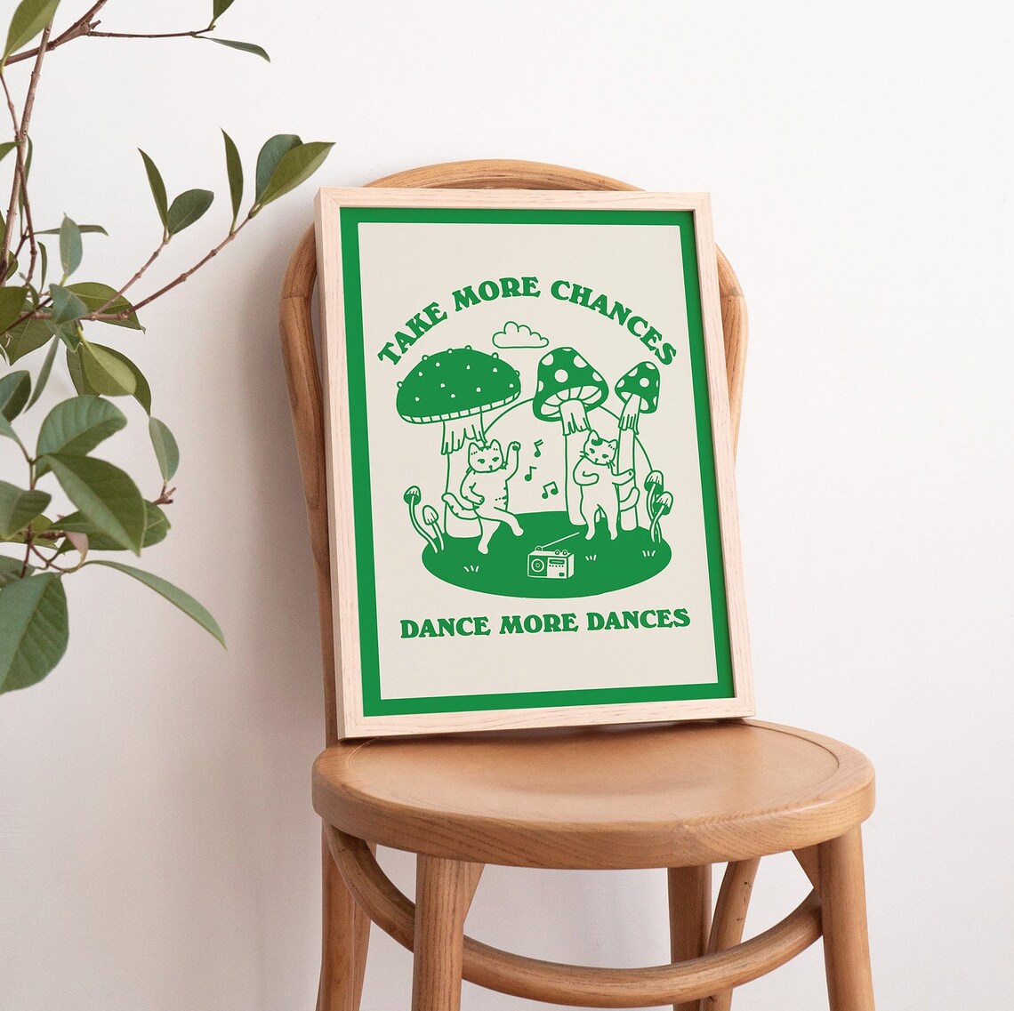 Dancing Cats Vintage Poster, Mushroom Prints - Image 3