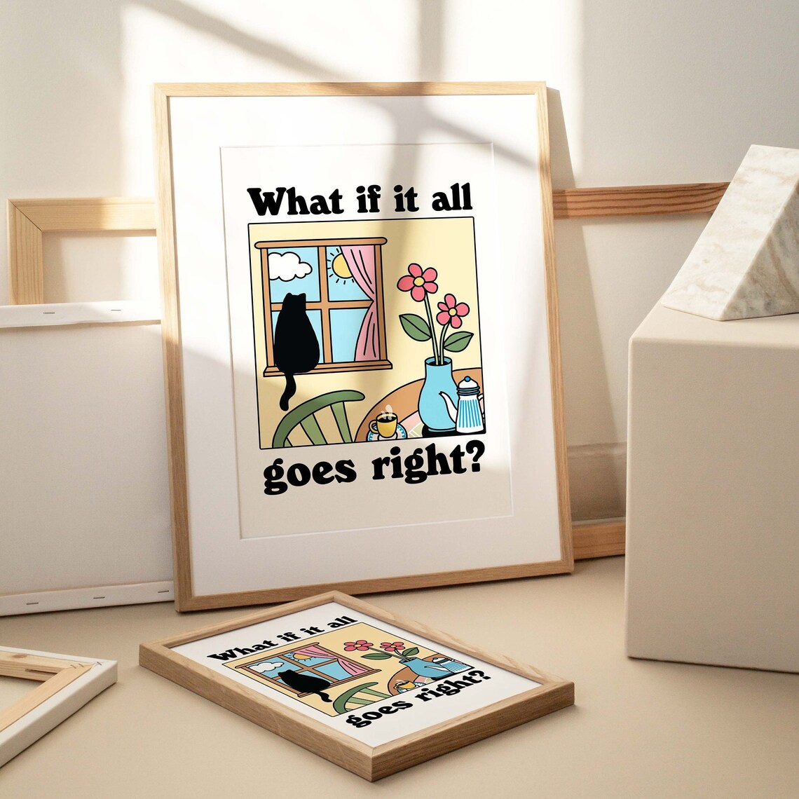 What If It All Goes Right Cat Quote Poster - Image 3