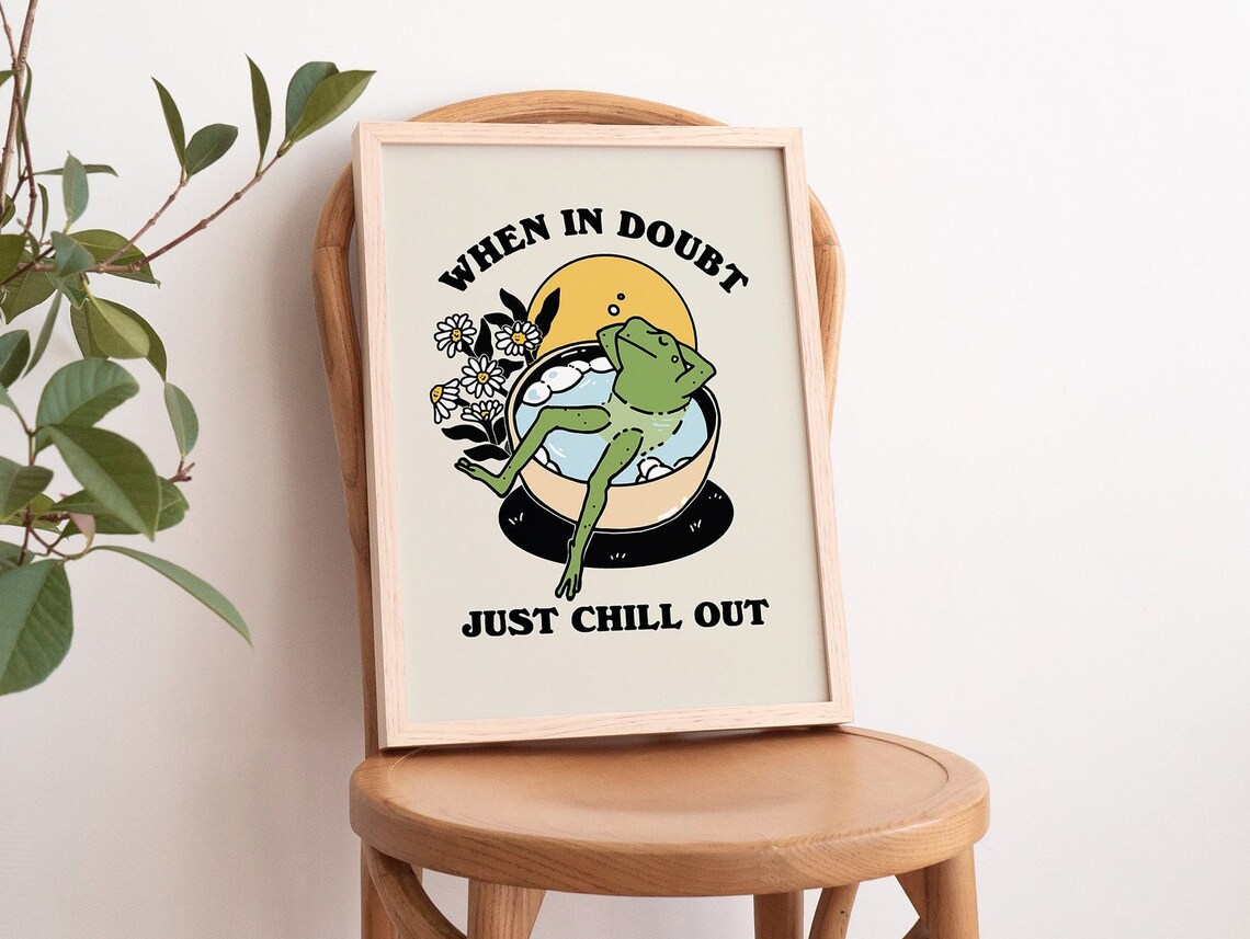 Retro Frog Wall Print, Vintage Flowers Art Print - Image 4