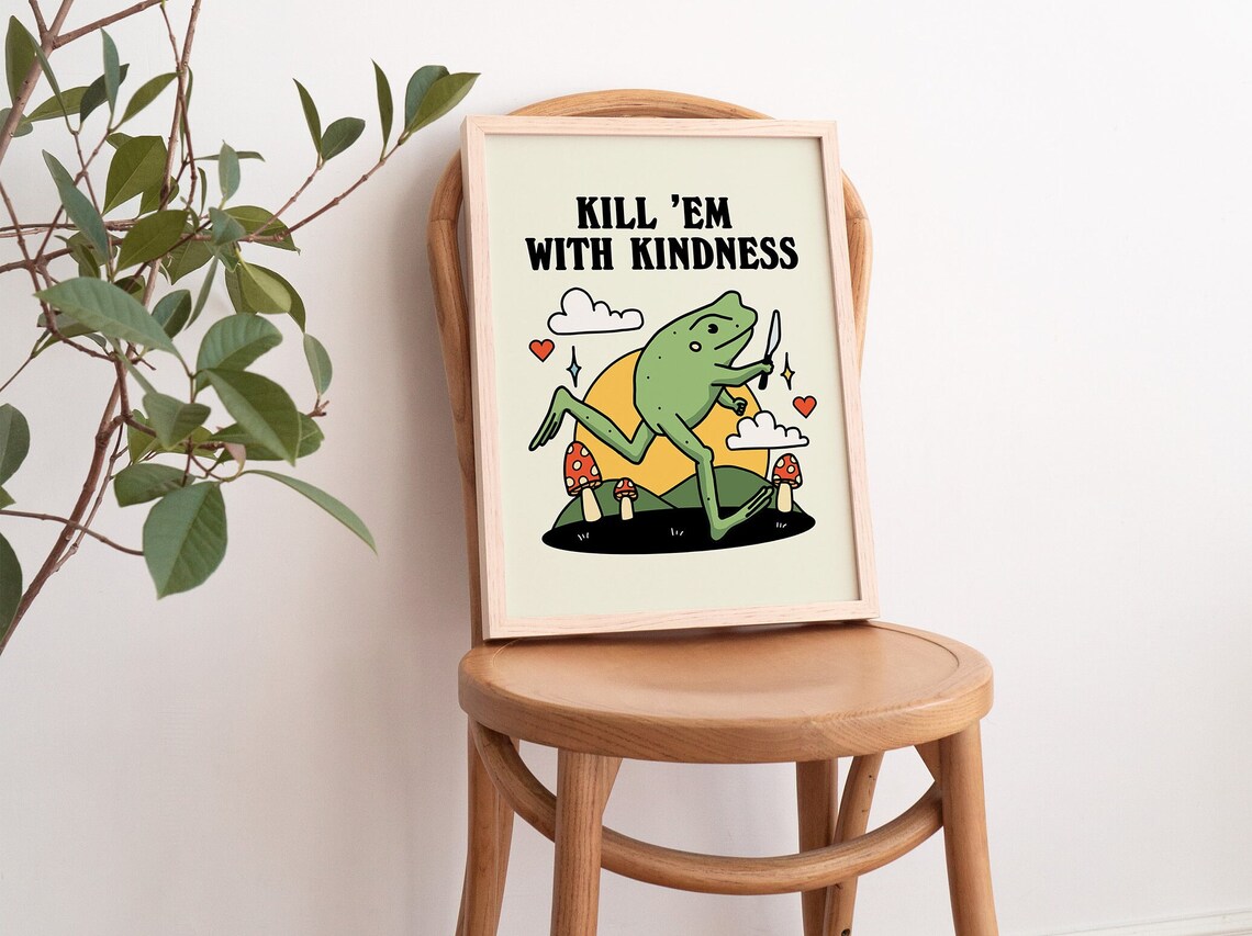 Cute Frog Kindness Quote Art Print, Kids Decor - Image 2