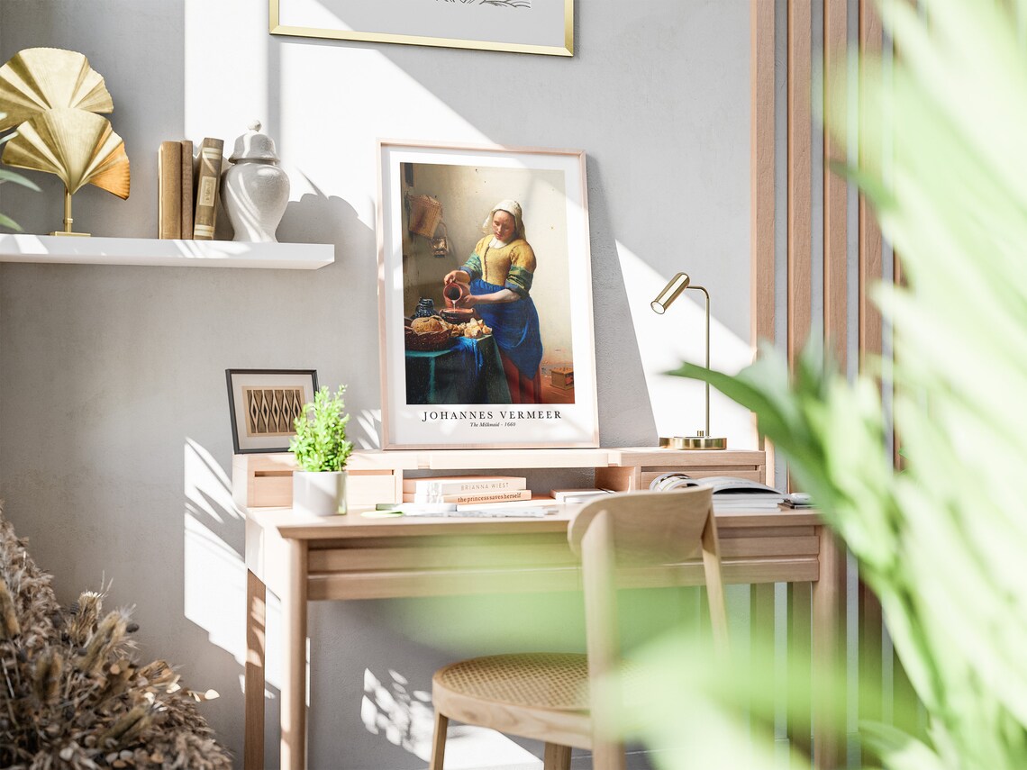Johannes Vermeer The Milkmaid 1660 Classic Art Reproduction Poster - Image 5