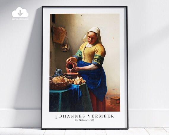 Johannes Vermeer The Milkmaid 1660 Classic Art Reproduction Poster