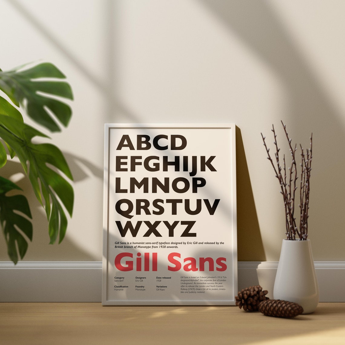 Gill Sans Typeface Alphabet Classic Typography Designer Poster - Image 7