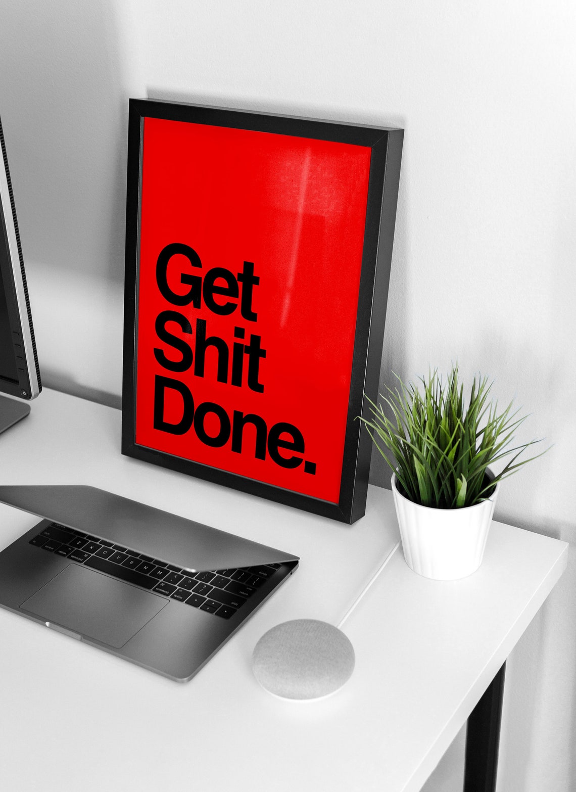 Get Shit Done Bold Black Text On Red Motivational Quote Poster - Image 5