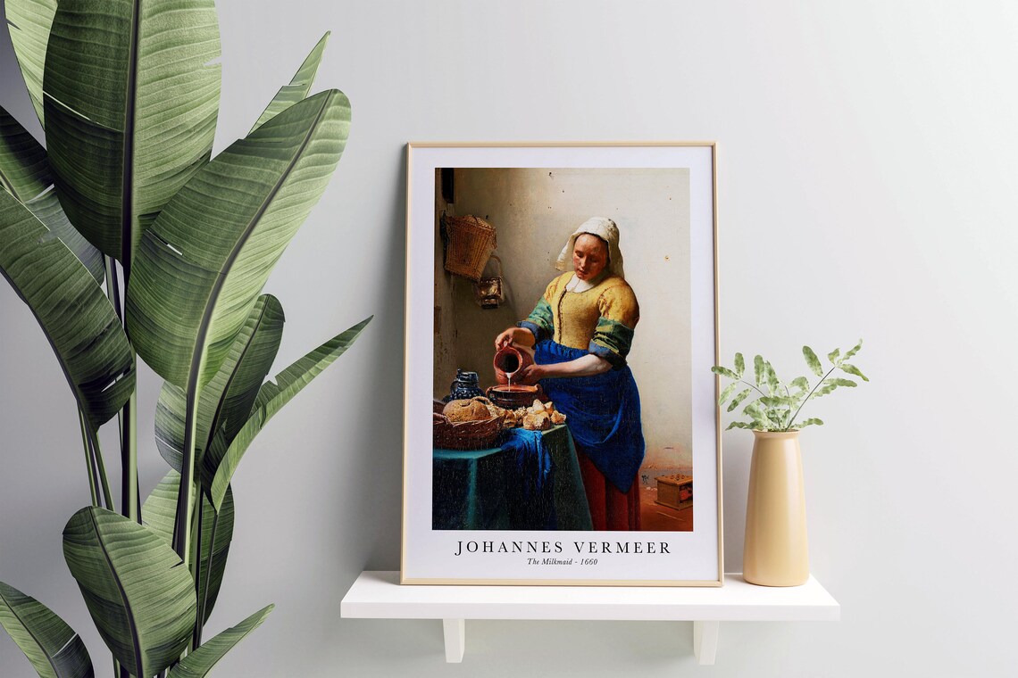 Johannes Vermeer The Milkmaid 1660 Classic Art Reproduction Poster - Image 7