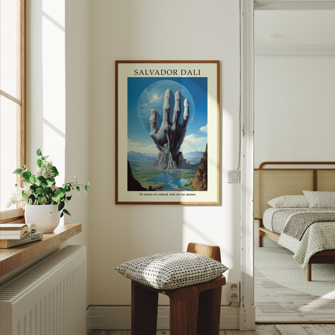 Salvador Dali Style Giant Hand Mountain Surreal Quote Poster - Image 2