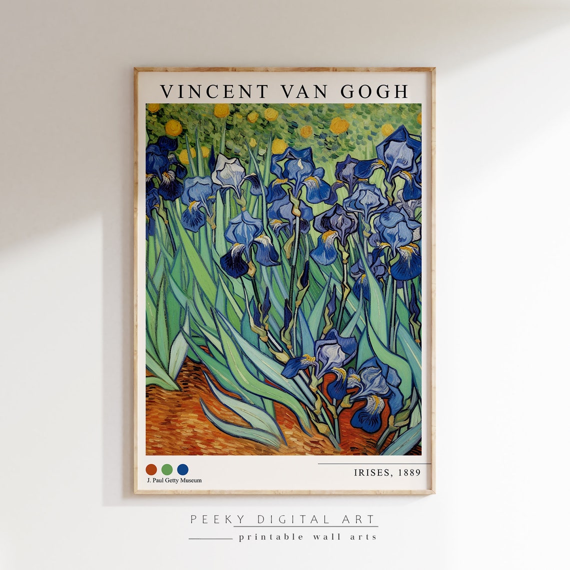 Vincent Van Gogh Irises 1889 Blue Iris Flower Garden Art Poster - Image 2