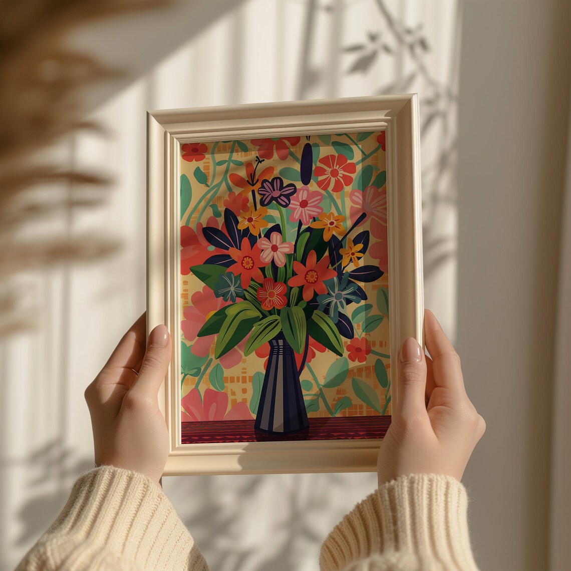 Colorful Matisse Style Flower Bouquet In Vase Botanical Poster - Image 2