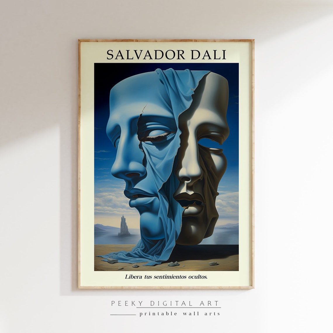 Salvador Dali Libera Tus Sentimientos Split Face Surreal Poster - Image 2