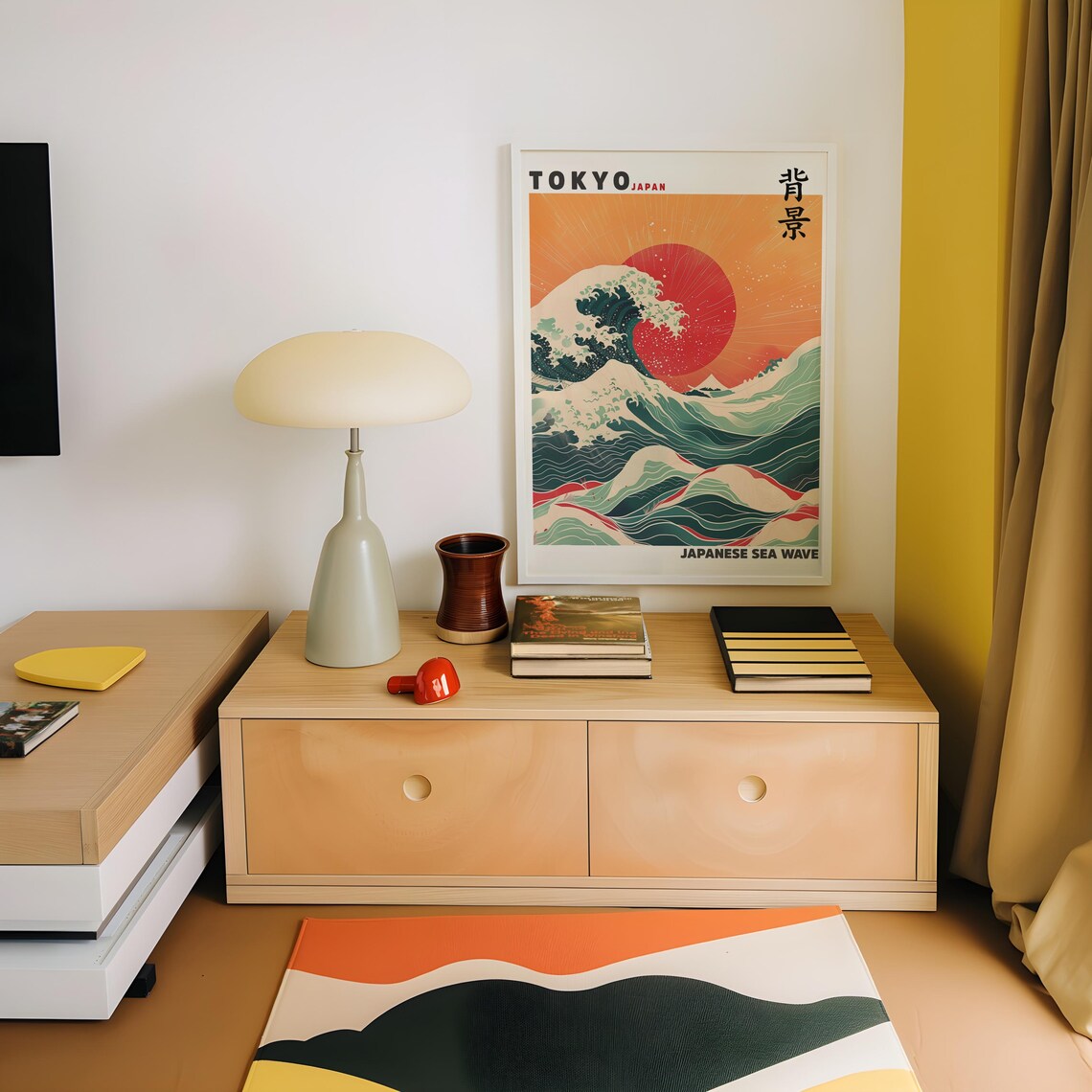 Japandi Wave Print, Modern Japanese Wall Art - Image 2