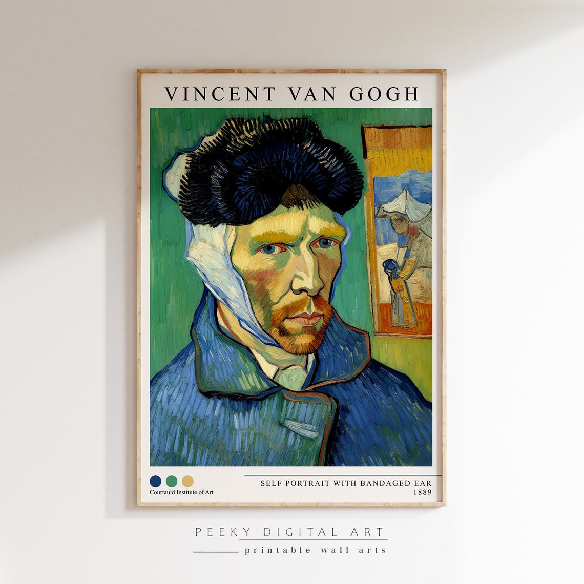 Vincent Van Gogh Self Portrait With Bandaged Ear 1889 Poster - Image 2
