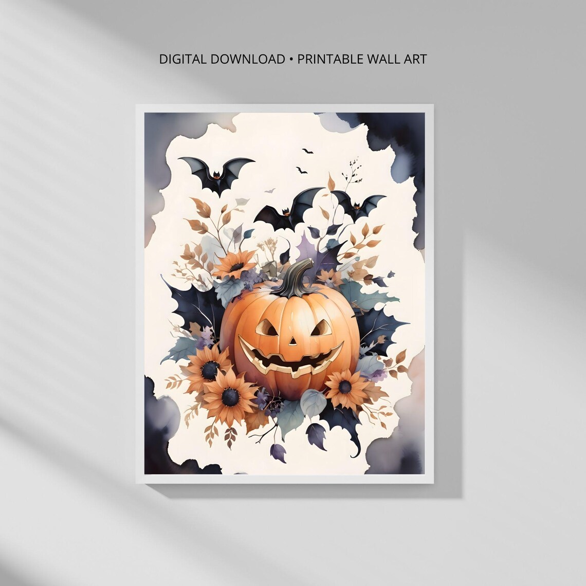 Modern Botanical Pumpkin Floral Minimalist Art Print