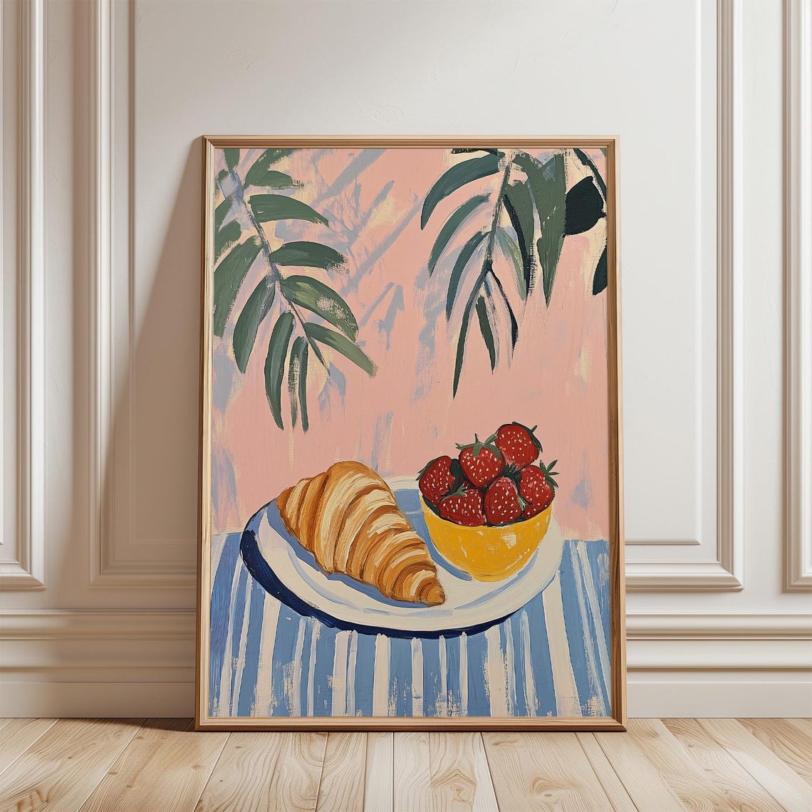 Croissant and Strawberries Breakfast Still Life Kitchen Poster - Image 5
