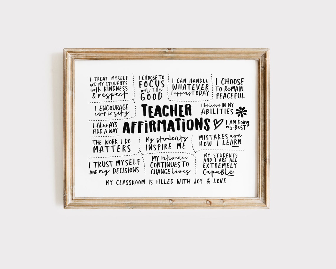 Teacher Affirmations Motivational Classroom Wall Decor Poster - Image 3