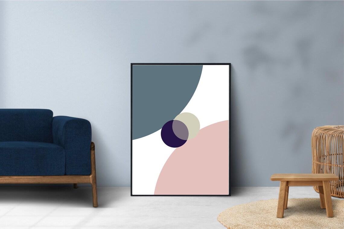 Mid Century Modern Geometric Abstract Shapes - Image 2
