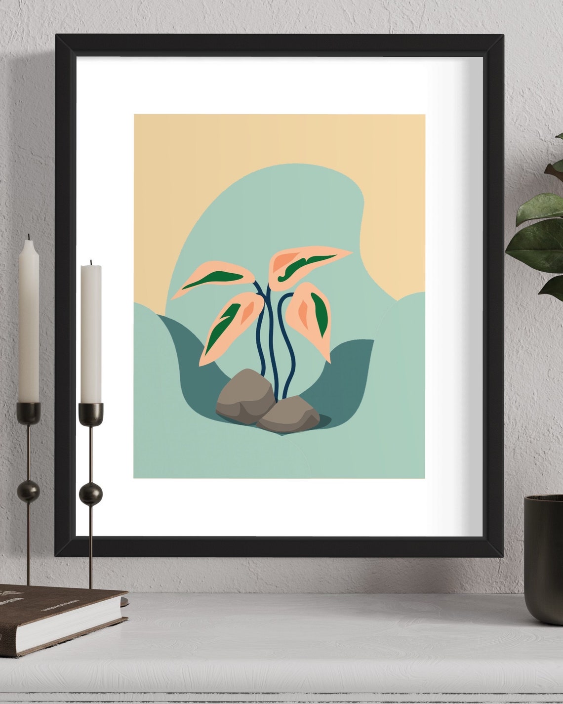 Boho Botanical Abstract Wall Art Print - Image 3