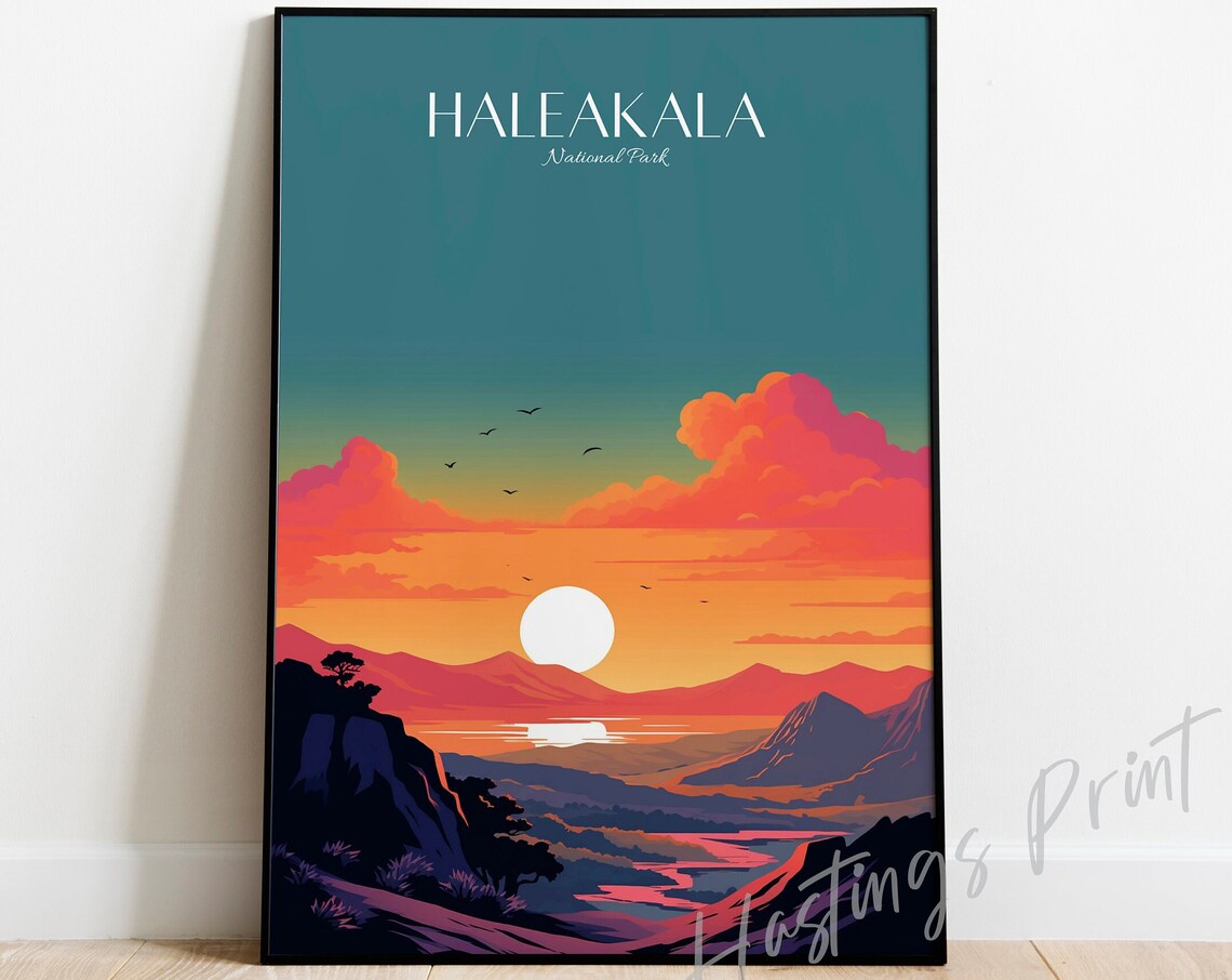 Haleakala National Park Vintage Travel Poster