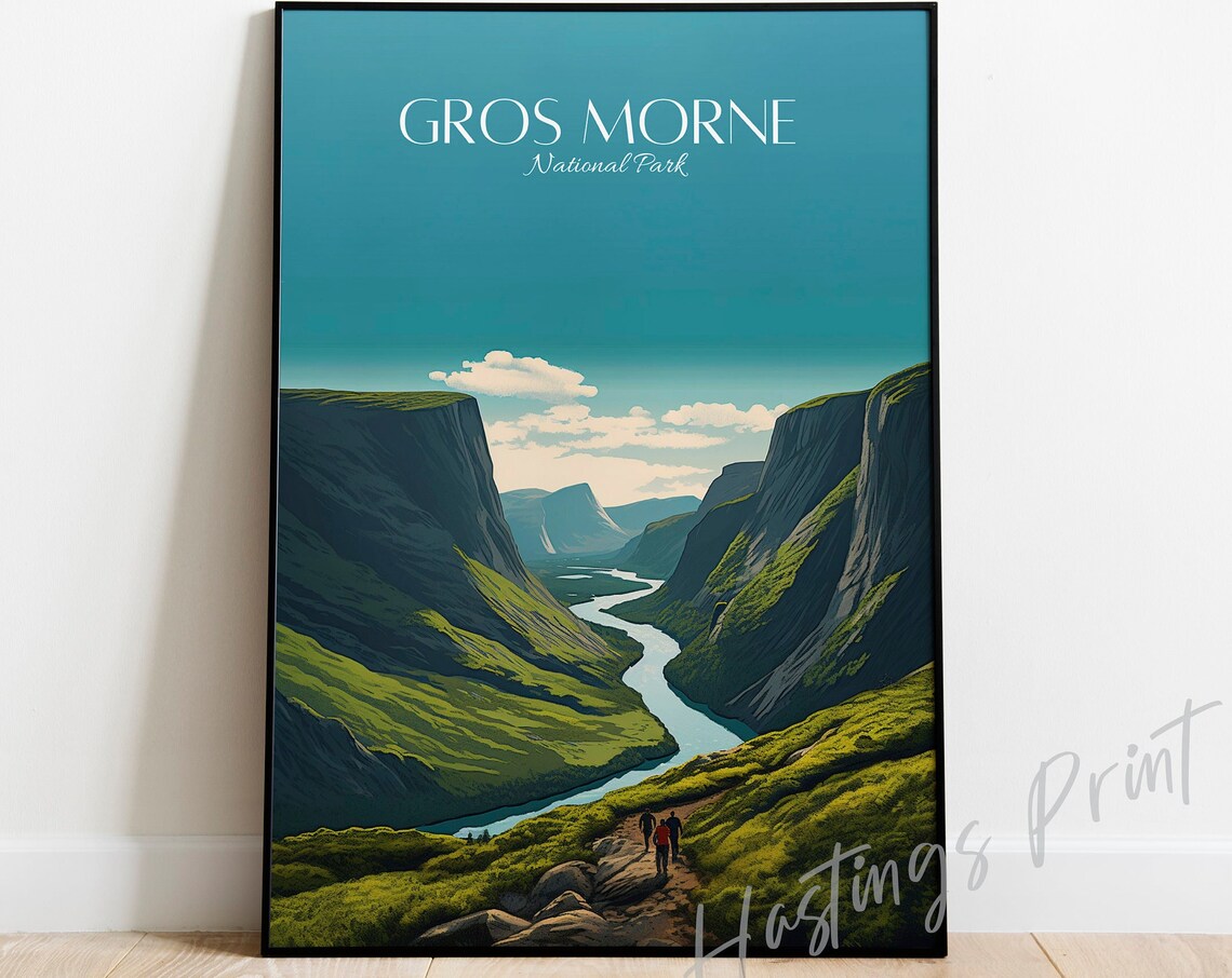 Gros Morne National Park Fjord Valley Vintage Canada Travel Poster