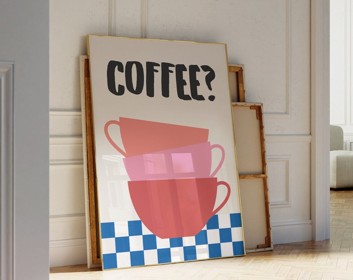 Coffee Print, Modern Kitchen Wall Art Poster