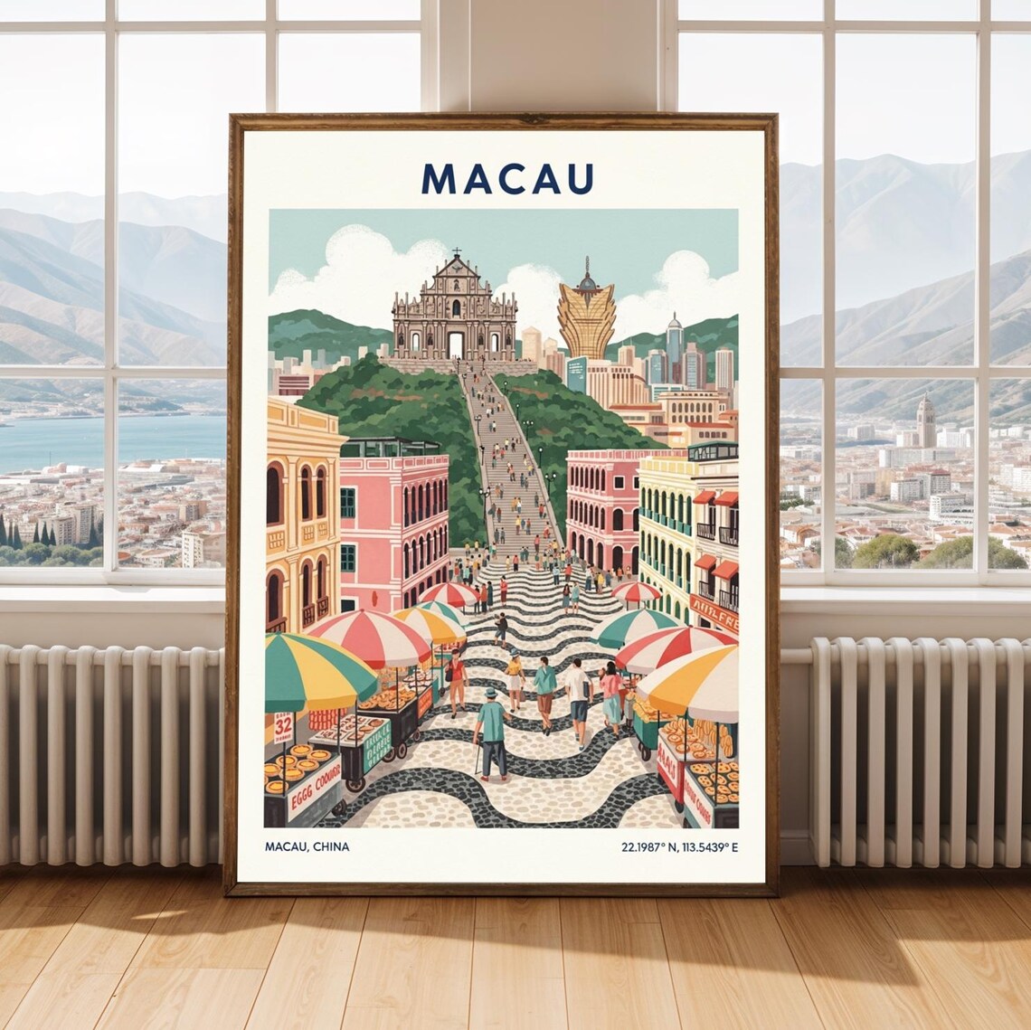 Macau China Ruins Of St Paul Historic Old City Travel Poster