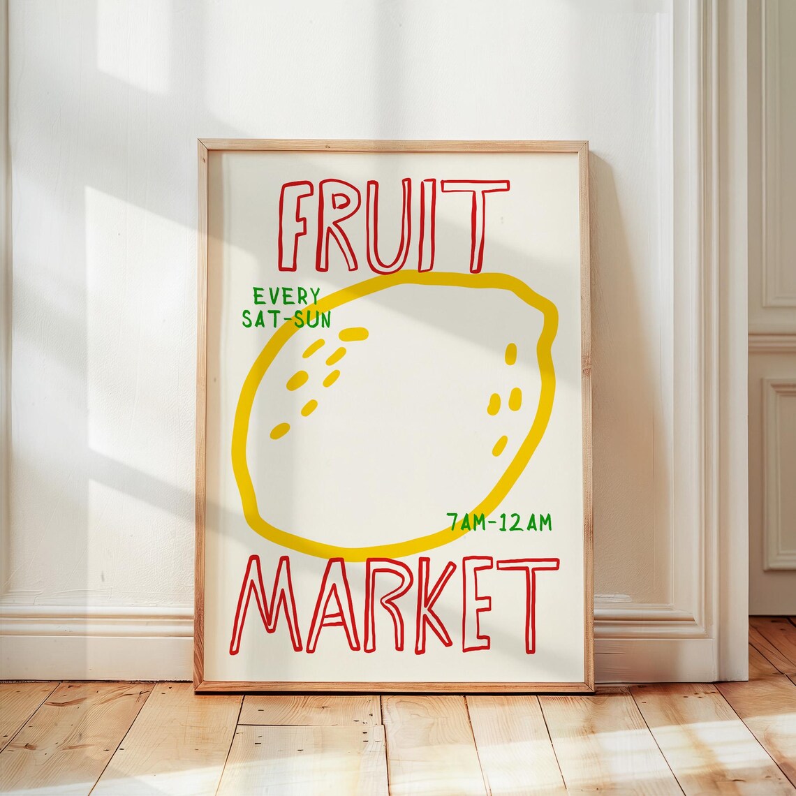 Lemons Art Print, Retro Kitchen Wall Decor
