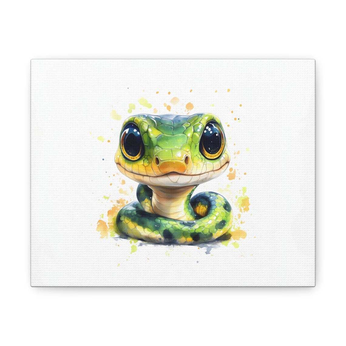 Adorable Baby Snake Watercolor Nursery Reptile Animal Poster - Image 3
