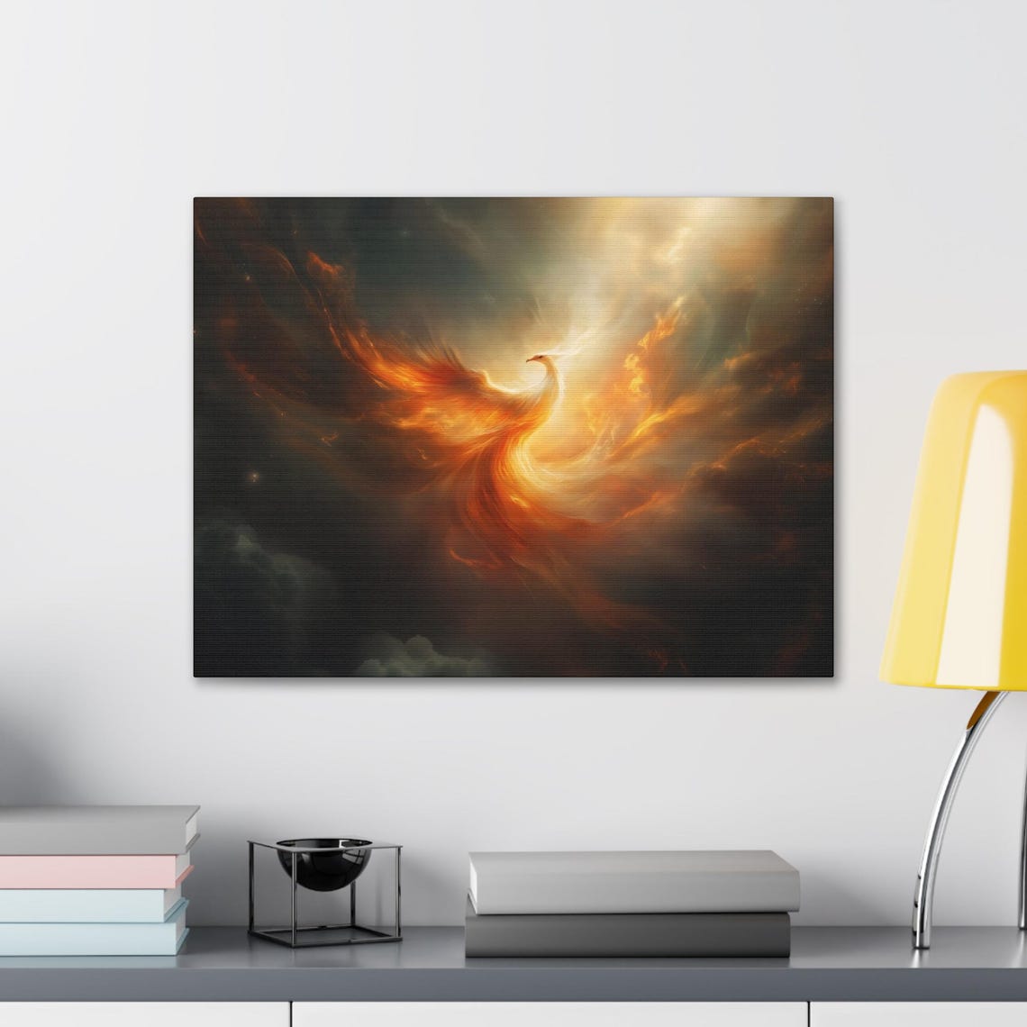 Phoenix Burst Print Landscape Modern Painting Fantasy Nature Rustic Wall Print Airbnb Art Wall Decor - Image 2
