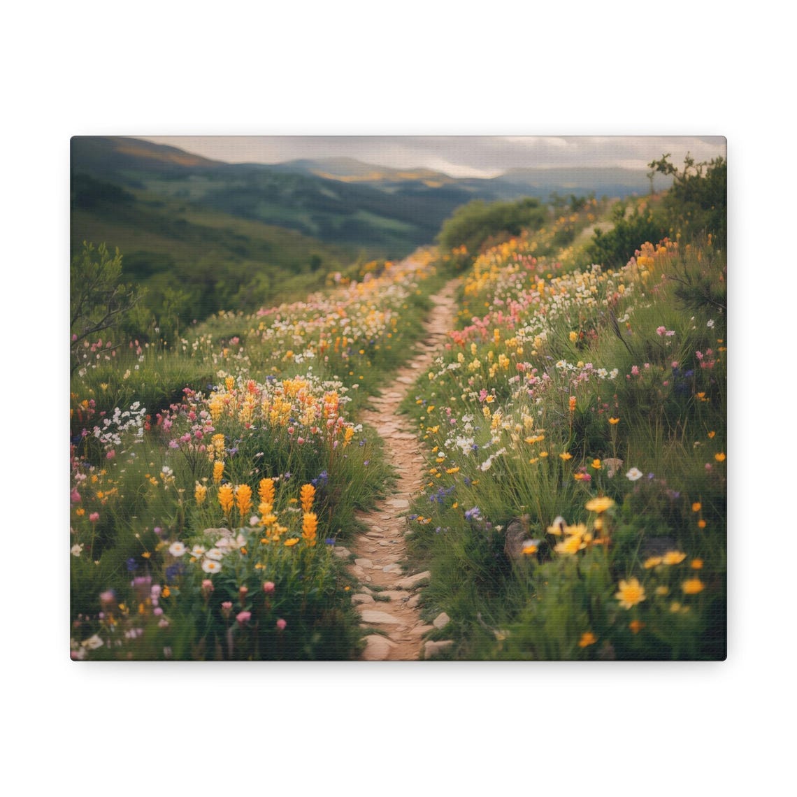 Mountain Wildflower Meadow Path Colorful Blooms Trail Poster - Image 3