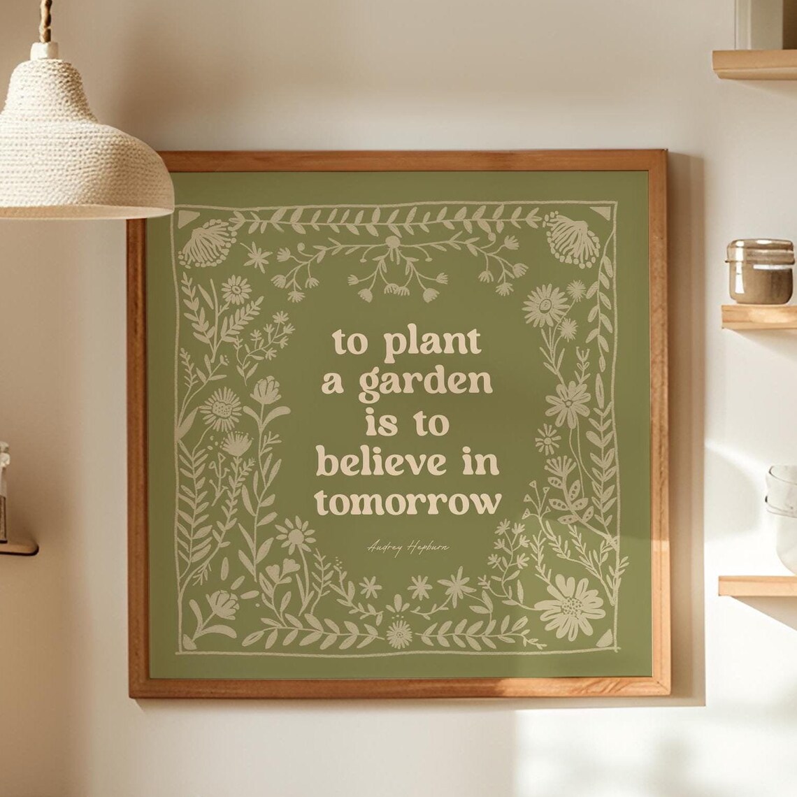 Gardener Art Print, Audrey Hepburn Quote Gift