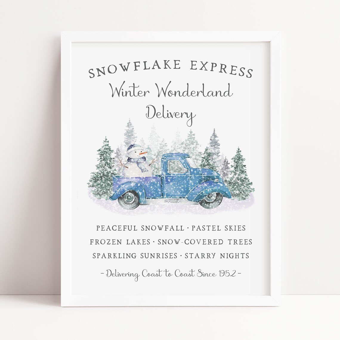 Winter Truck Vintage Farmhouse Christmas Art Print - Image 2