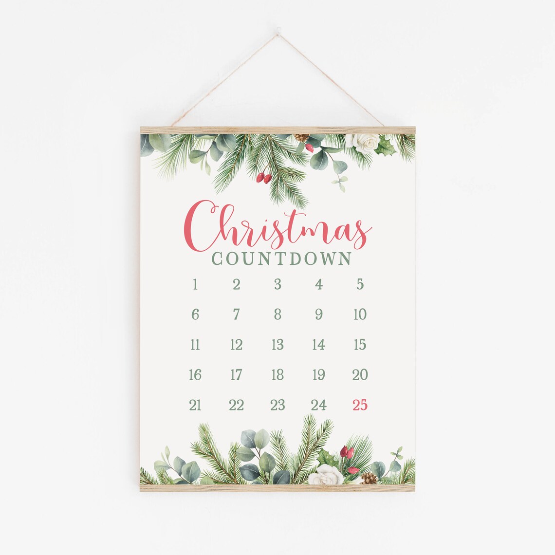 Days Until Christmas Countdown Sign, Holiday Art Print - Image 5