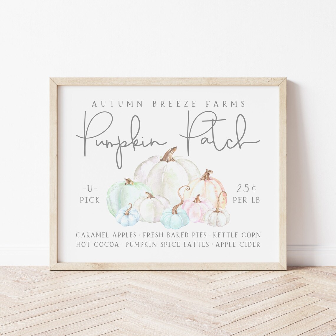 Instant Pumpkin Patch Sign, Pastel Autumn Wall Art - Image 4