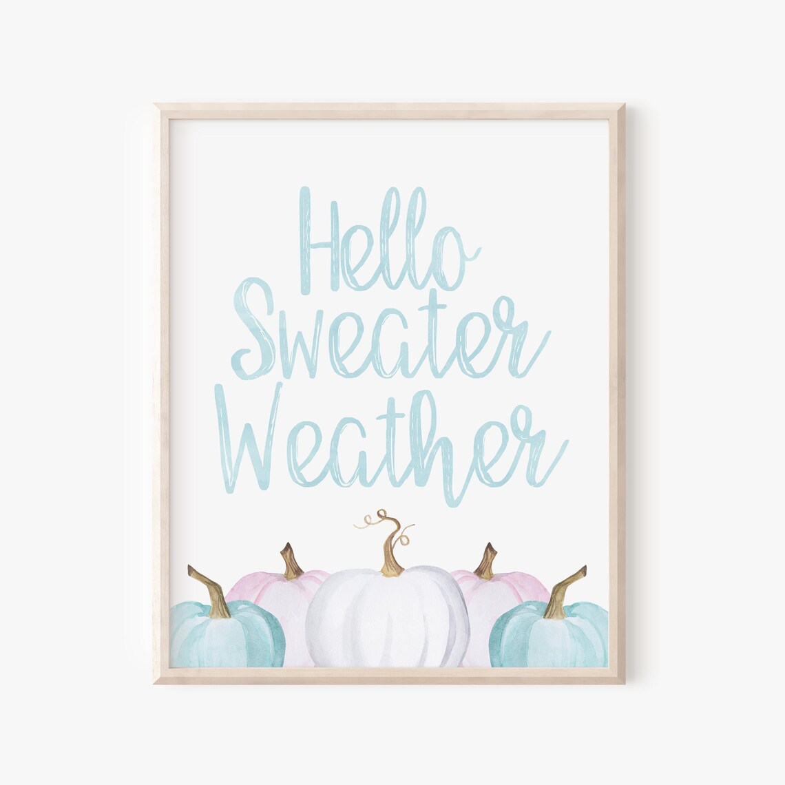 Hello Sweater Weather Pastel Pumpkins Art Print - Image 5