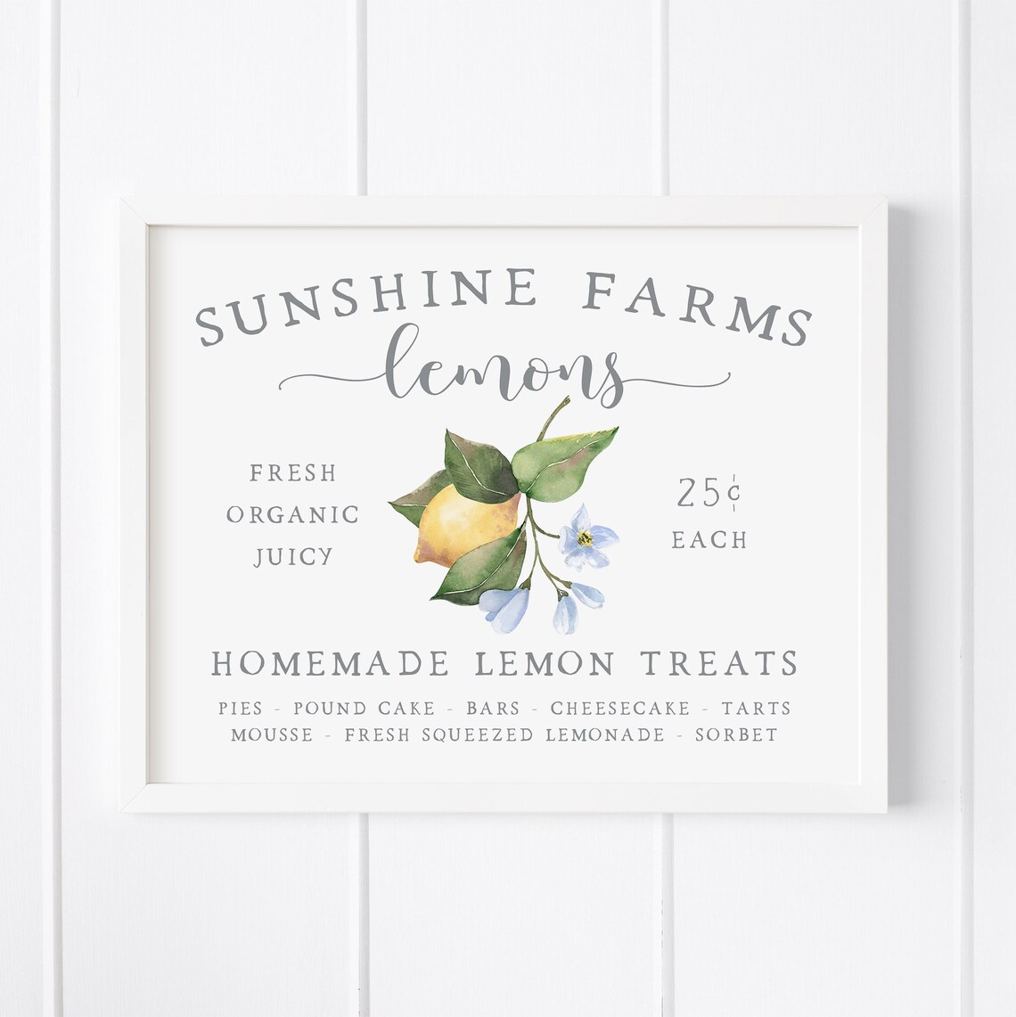 Farm Fresh Lemons Summer Kitchen Art Print - Image 3