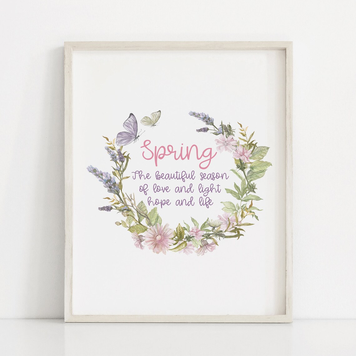 Spring Quote Floral Wreath Easter Saying Art Print - Image 5