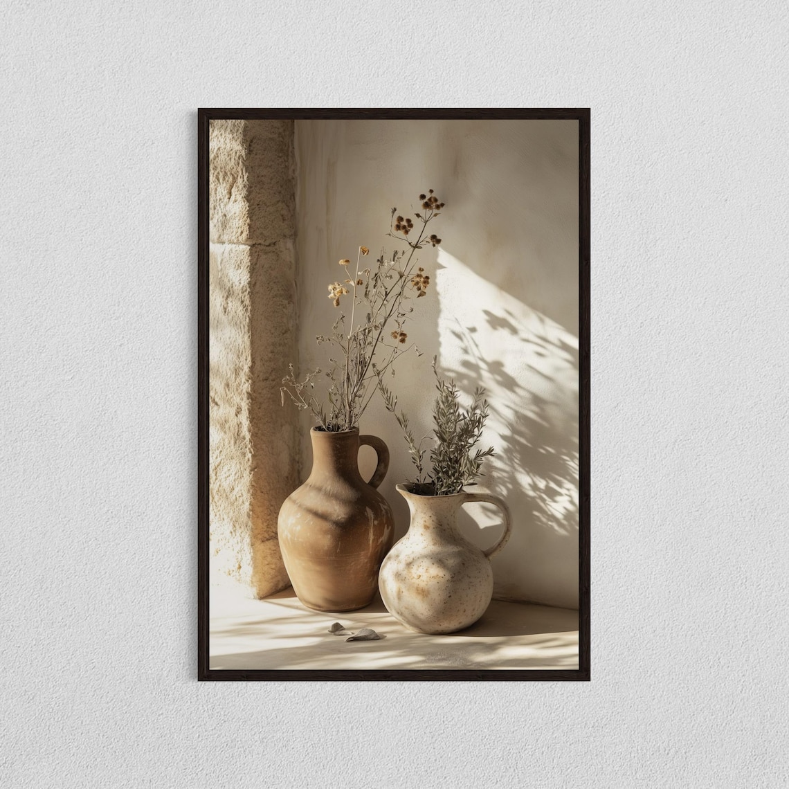 Rustic Clay Vases Mediterranean Art Print
