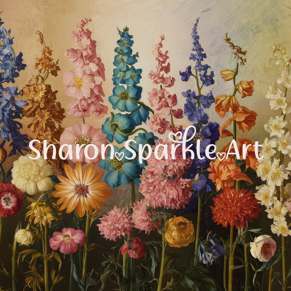 Floral Spring Frame TV Art, Vintage Boho Wildflowers - Image 2