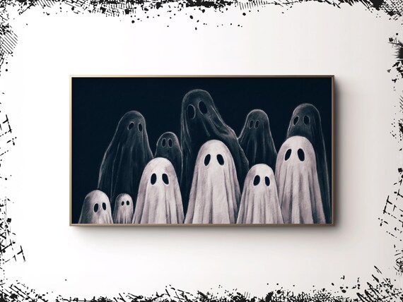 Halloween Frame Tv Art Ghost Moody Fall Decor Dark Goth Art For Tv Modern Halloween Party Decor Spooky Smart Tv Screen