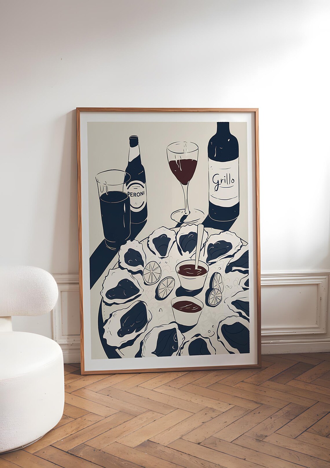 Oyster Print, Coastal Kitchen Decor Poster - Image 3